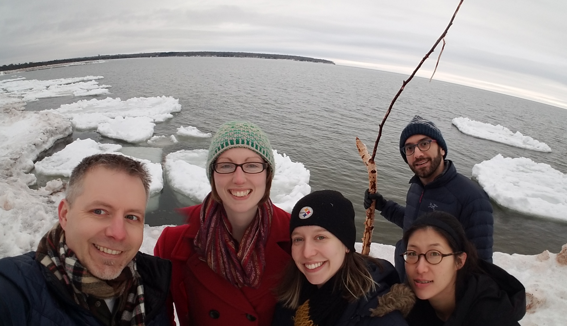 Angus, Becca, Danielle, Cherry, and Josh by Lake Superior