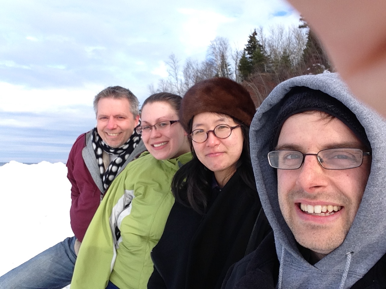 Angus, Cherry, Ian, and Krista at Lake Superior